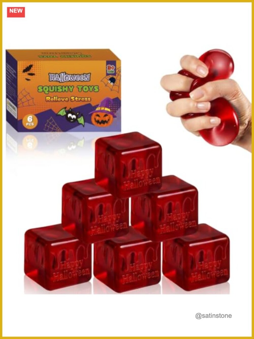 Halloween Blood Cube Squishy Stress Relief Toys 6 Pack